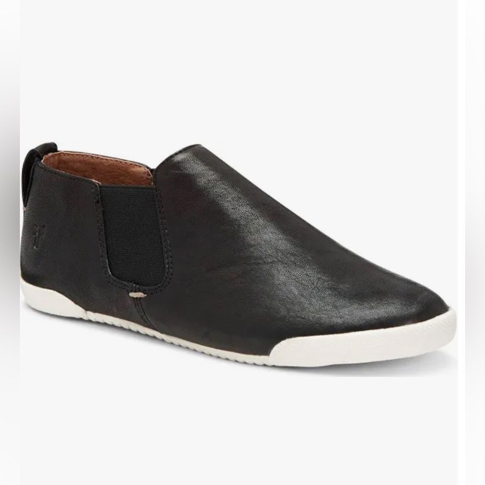 Frye Black Leather Slip-On Loafers